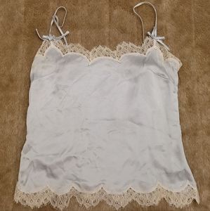 Escada silk and lace camisole powder blue top